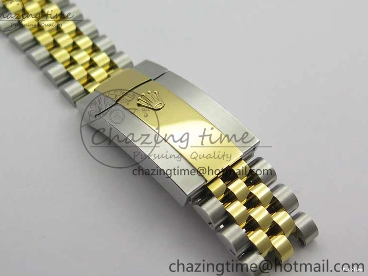 MiroTime 0519 DateJust 41 SS YG 126333 Fluted Bezel DJF Best Edition 904L Steel Gray Dial Green Roman Markers on Jubilee Bracelet A Seasonal 3194